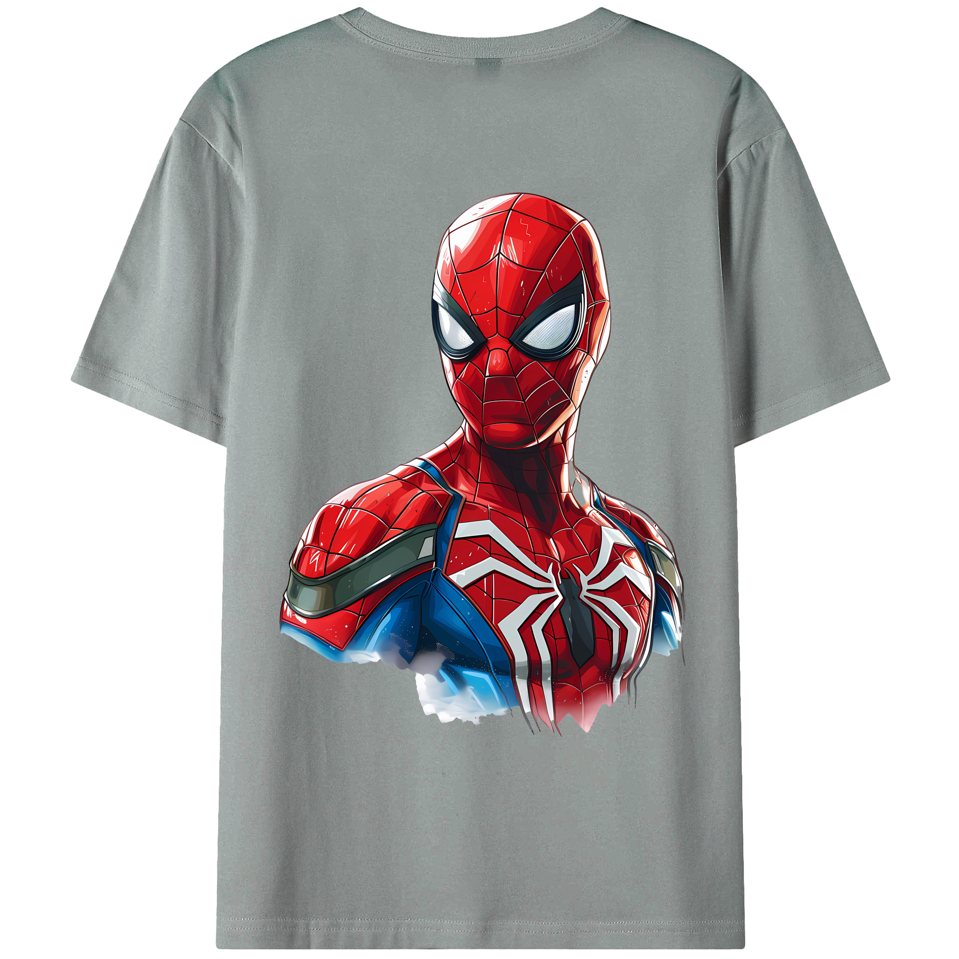 （画像用） Spider Man スパイダーマン 綿100％ メンズ半袖Tシャツ（バックプリント） 通気性